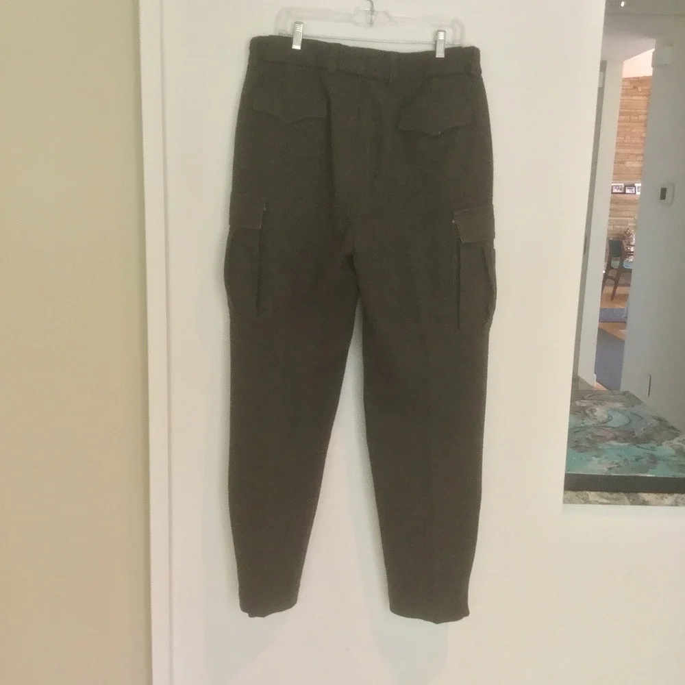 Polo Ralph Lauren 36x34 Wool Herringbone Cargo Field Pants Olive Green AS IS